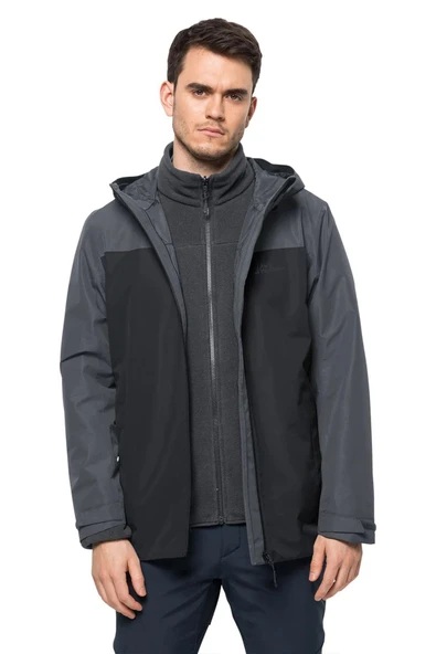 Jack Wolfskin Taubenberg 3IN1 Erkek Su Geçirmez Outdoor Mont 1115311-6350 ürün görseli 1