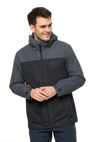 Jack Wolfskin Taubenberg 3IN1 Erkek Su Geçirmez Outdoor Mont 1115311-6350 - Resim 2