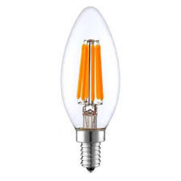 Osaka Light 4Watt E14 Duylu 6500Kelvin Beyaz Işık 435 Lümen Led Flemanlı Şeffaf Buji Mum Ampul