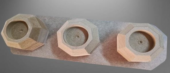 Hobi Adn 90247 Dekoratif Sekizgen Mumluk Ahşap MDF HAM CNC Kesim MODEL El Yapım - 5