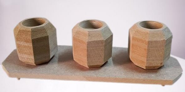 Hobi Adn 90247 Dekoratif Sekizgen Mumluk Ahşap MDF HAM CNC Kesim MODEL El Yapım - 7