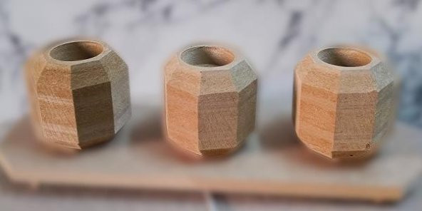 Hobi Adn 90247 Dekoratif Sekizgen Mumluk Ahşap MDF HAM CNC Kesim MODEL El Yapım - 8