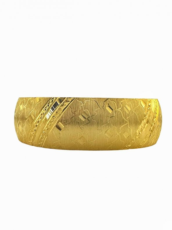 925 Ayar Gümüş Altın Kaplama Balkanlı Modeli 20 mm Bilezik 6.4 boy - 2