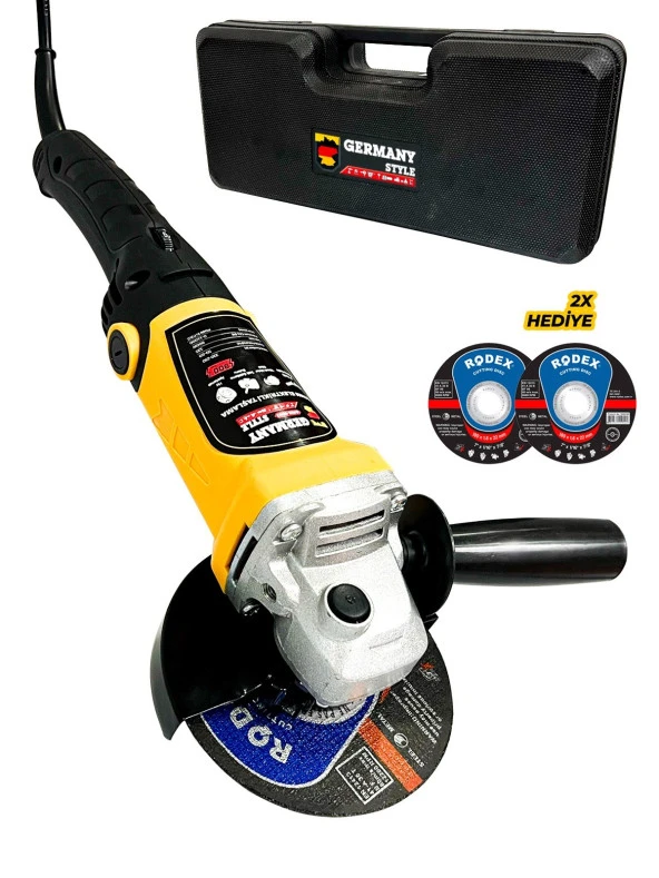 GermanyStyle GRM-9803 Bakır Sargılı 125 Mm Devir Ayarlı Spiral Avuç içi Kesme ve Taşlama Makinası - 2