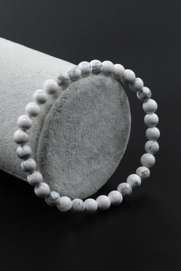 Havlit Doğal Taş Bileklik 6 mm Küre Kesim ürün görseli