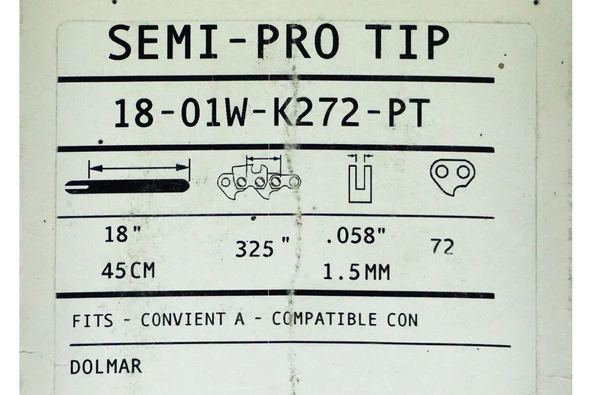 Carlton Semi Pro 36 Diş 325" Testere Kılavuzu 41 Cm 18-01w-k272-pt - 2