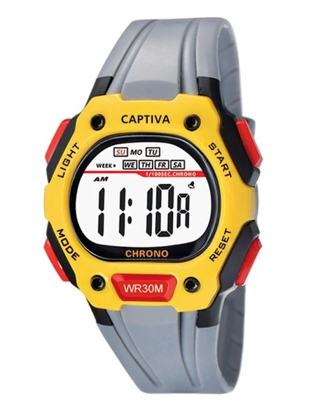 Captiva Digital 30 mt Suya Dayanıklı Işıklı Alarmlı Kronometreli Takvimli Slikon Kordonlu Çoçuk Kol Saati - 3