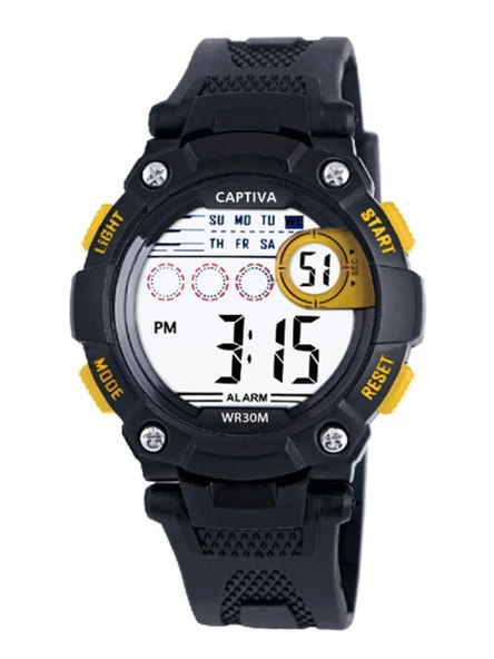 Captiva Digital 30 mt Suya Dayanıklı Işıklı Alarmlı Kronometreli Takvimli Slikon Kordonlu Çoçuk Kol Saati - 6