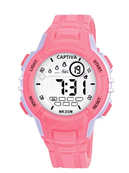 Captiva Digital 30 mt Suya Dayanıklı Işıklı Alarmlı Kronometreli Takvimli Silikon Kordonlu Çoçuk Kol Saati - 4