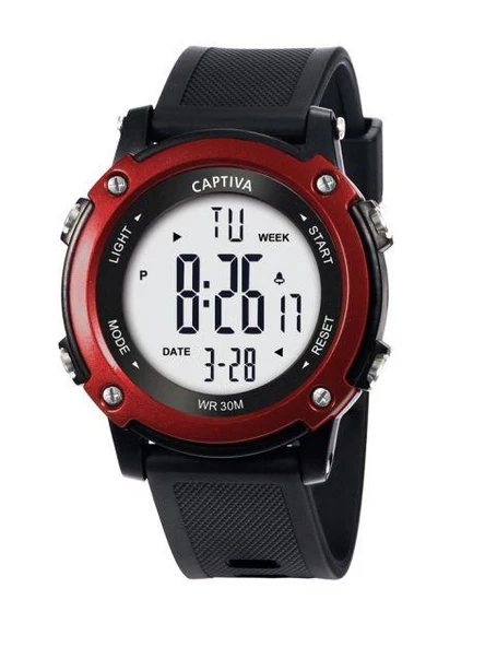 Captiva Digital 30 mt Suya Dayanıklı Işıklı Alarmlı Kronometreli Takvimli Silikon Kordonlu Çoçuk Kol Saati - 6