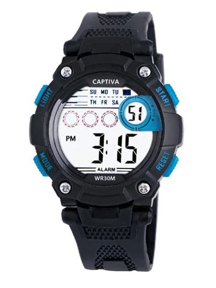 Captiva Digital 30 mt Suya Dayanıklı Işıklı Alarmlı Kronometreli Takvimli Slikon Kordonlu Çoçuk Kol Saati - 4