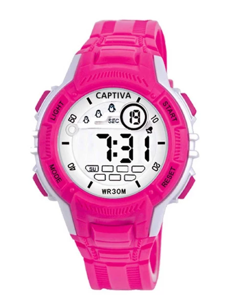 Captiva Digital 30 mt Suya Dayanıklı Işıklı Alarmlı Kronometreli Takvimli Silikon Kordonlu Çoçuk Kol Saati - 3