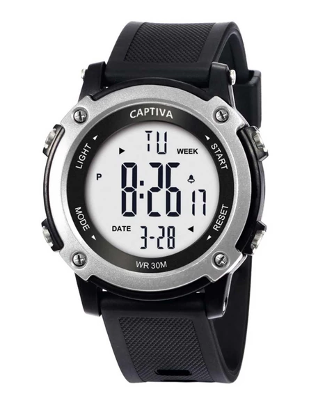 Captiva Digital 30 mt Suya Dayanıklı Işıklı Alarmlı Kronometreli Takvimli Silikon Kordonlu Çoçuk Kol Saati - 3