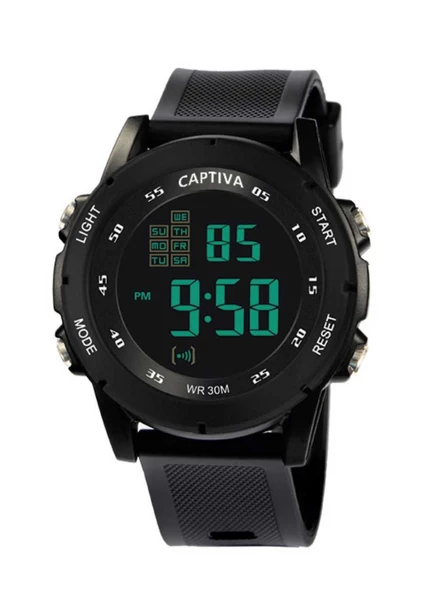 Captiva Digital 30 mt Suya Dayanıklı Işıklı Alarmlı Kronometreli Takvimli Silikon Kordonlu Çoçuk Kol Saati
