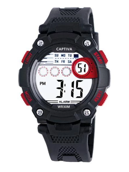 Captiva Digital 30 mt Suya Dayanıklı Işıklı Alarmlı Kronometreli Takvimli Slikon Kordonlu Çoçuk Kol Saati - 3