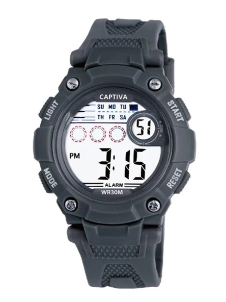 Captiva Digital 30 mt Suya Dayanıklı Işıklı Alarmlı Kronometreli Takvimli Slikon Kordonlu Çoçuk Kol Saati - 5