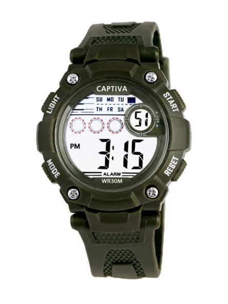 Captiva Digital 30 mt Suya Dayanıklı Işıklı Alarmlı Kronometreli Takvimli Slikon Kordonlu Çoçuk Kol Saati - 2