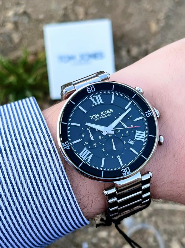 NSTJ.1.1153.04 Tom Jones Celik Renk Atmaz Kordon İç Fonksiyonları Aktif 3Atm Su Geçirmez Kol Saati - Resim 5