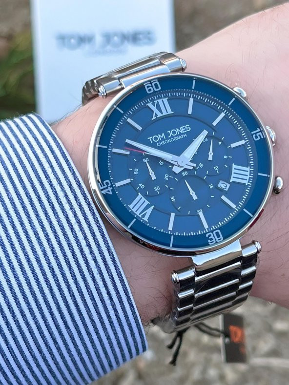 NSTJ.1.1153.04 Tom Jones Celik Renk Atmaz Kordon İç Fonksiyonları Aktif 3Atm Su Geçirmez Kol Saati - Resim 9