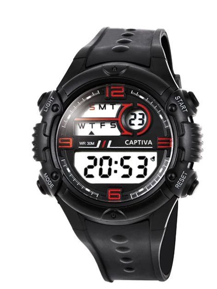 Captiva Digital 30 mt Suya Dayanıklı Işıklı Alarmlı Kronometreli Takvimli Silikon Kordonlu Çoçuk Kol Saati ürün görseli 1
