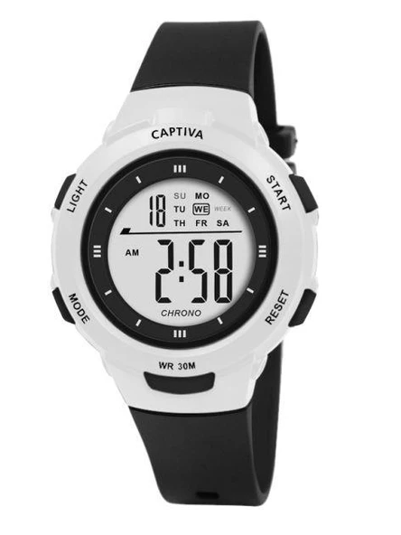 1907FB-Sarı-Lacivert Digital 3 Atm Suya Dayanıklı Takvim-Kronometre Alarm Silikon Kordonlu Kol Saat - 3