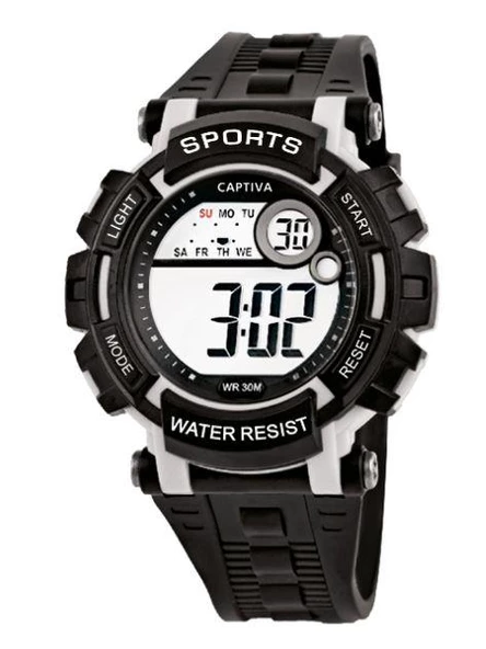Captiva Taraftar Digital 3 Atm Suya Dayanıklı Takvim-Kronometre Alarm Silikon Kordonlu Kol Saat - 3