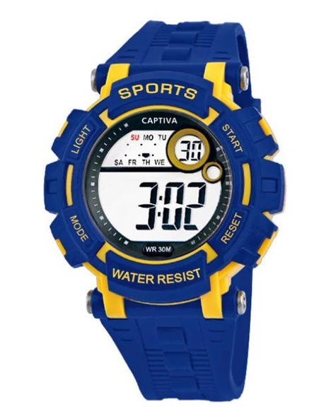 Captiva Taraftar Digital 3 Atm Suya Dayanıklı Takvim-Kronometre Alarm Silikon Kordonlu Kol Saat - 2
