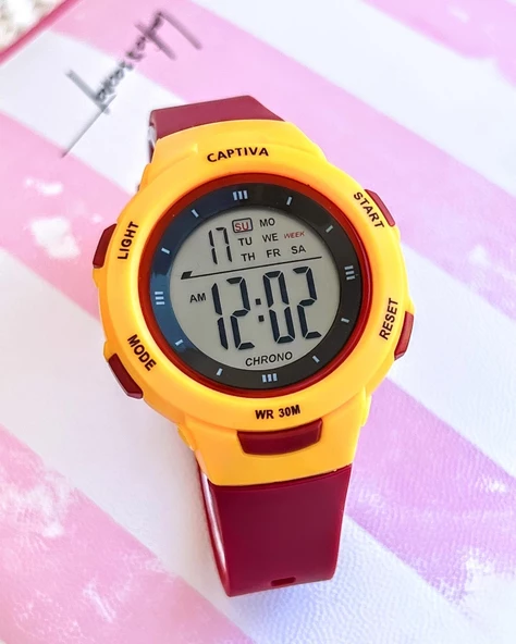 Captiva Diğital 30 mt Suya Dayanıklı Alarm-Kronometre-Takvim-aydınlatmalı Spor Çoçuk Kol Saati - 3