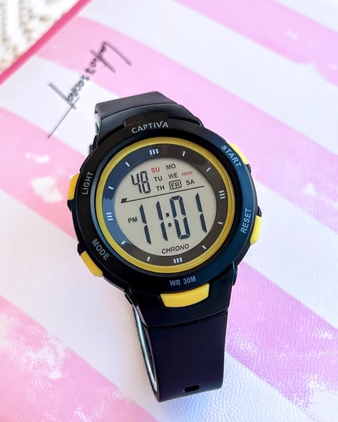 Captiva Diğital 30 mt Suya Dayanıklı Alarm-Kronometre-Takvim-aydınlatmalı Spor Çoçuk Kol Saati - 7