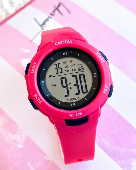Captiva Diğital 30 mt Suya Dayanıklı Alarm-Kronometre-Takvim-aydınlatmalı Spor Çoçuk Kol Saati - 6