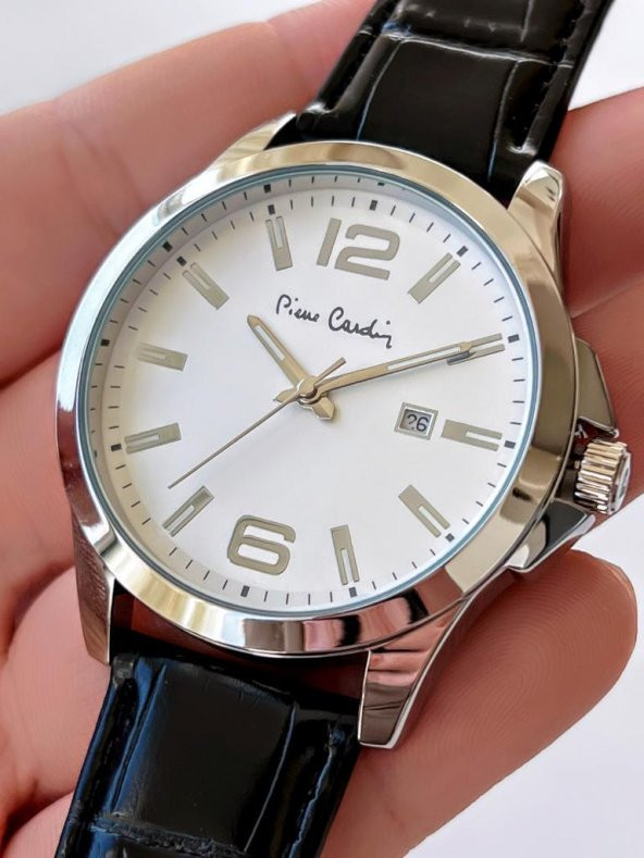 800411f09SB Pierre Cardin Deri Kordon Erkek Kol Saati 30 Mt Su Gecirmez + Kaplan Gözü Bileklik - Resim 2