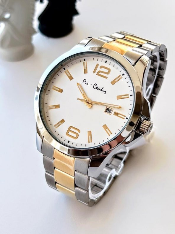 800411F06SB Pierre Cardin Çelik Kordon Erkek Kol Saati 30 Mt Su Gecirmez Kaplan Gözü Bileklik Hdyli - Resim 3