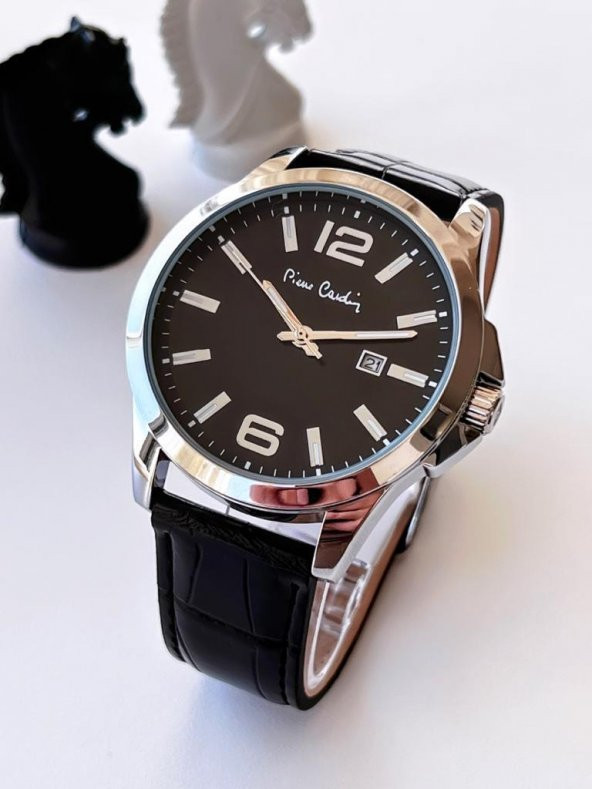 800411F08SY Pierre Cardin Deri Kordon Erkek Kol Saati 30 Mt Su Gecirmez + Kaplan Gözü Bileklik - Resim 3