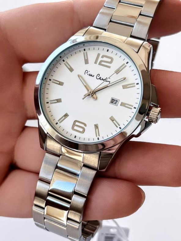 800411F02Z Pierre Cardin Çelik Kordon Erkek Kol Saati 30 Mt Su Gecirmez Kaplan Gözü Bileklik Hediye - Resim 2