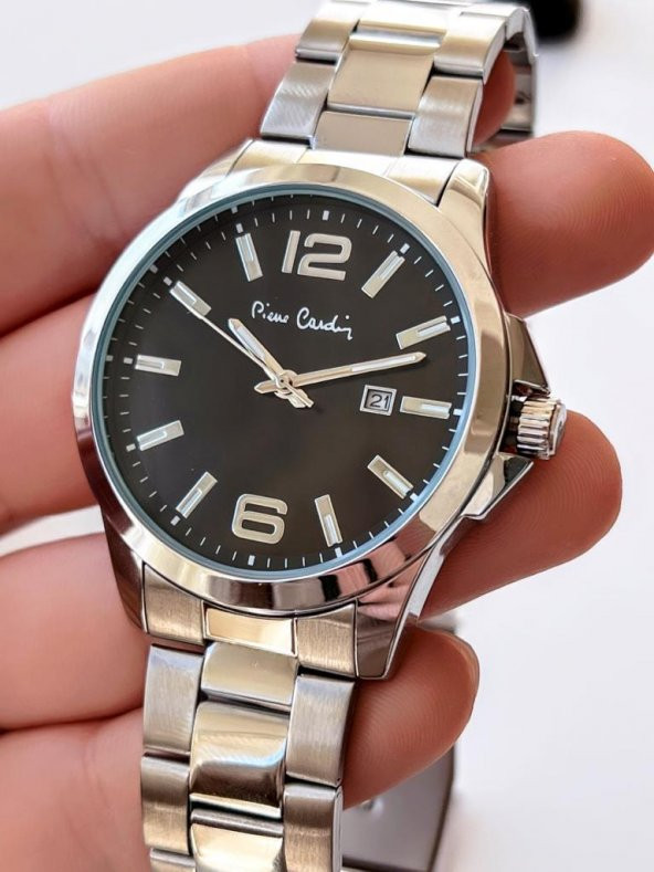 800411F01I Pierre Cardin Çelik Kordon Erkek Kol Saati 30 Mt Su Gecirmez + Doğal Taş Bileklik Hediye - 2