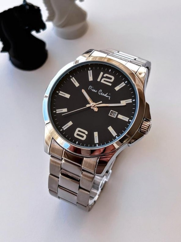 800411F01I Pierre Cardin Çelik Kordon Erkek Kol Saati 30 Mt Su Gecirmez + Doğal Taş Bileklik Hediye - 3