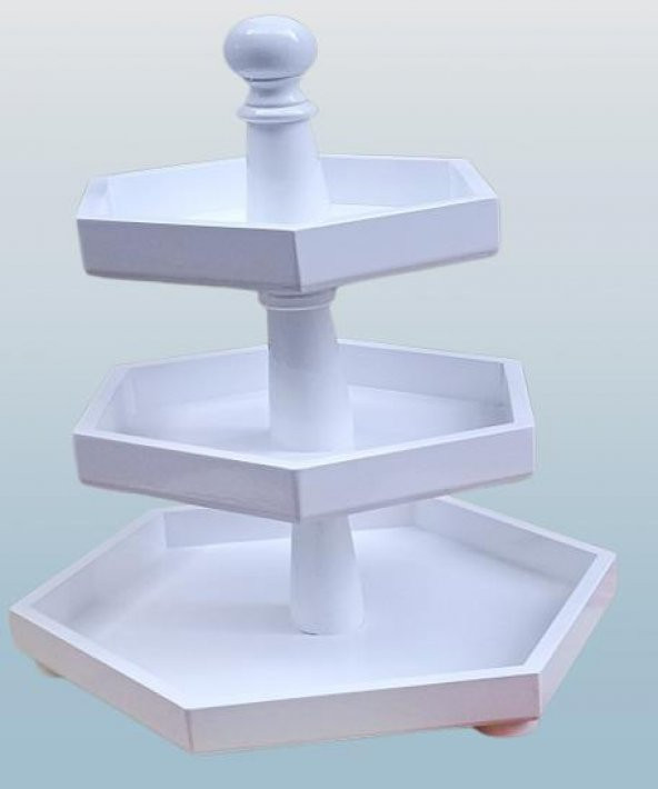 Hobi Adn 90248 Dekoratif Sunumluk Kuruyemişlik MDF Parlak Beyaz MODEL El Yapım