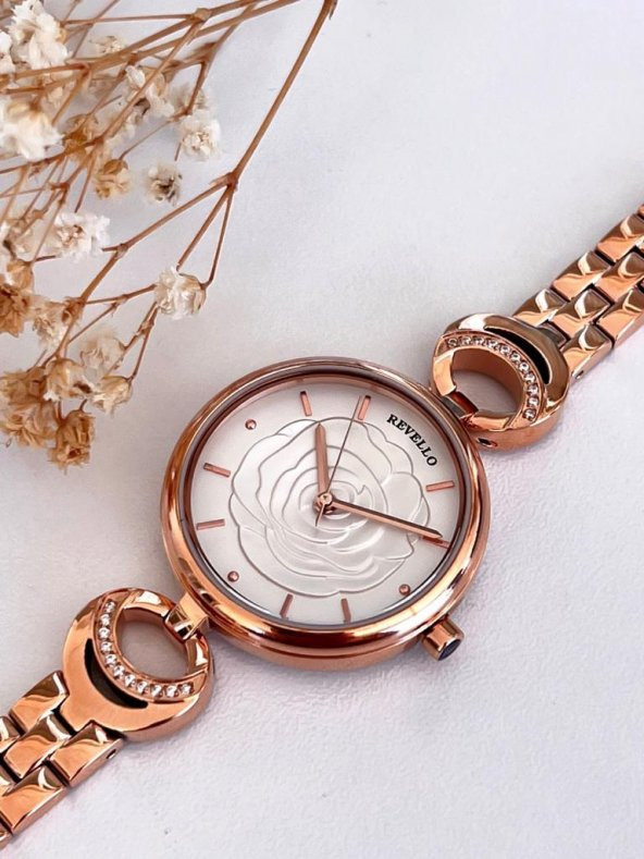 RES-1448.F Bronz Kaplama Bayan Kol Saati 2 Yıl Garantili Özel Seri Kararma Renk Atma Yapmaz - Resim 3