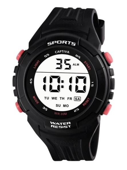 Captiva Digital 30 mt Suya Dayanıklı Alarm&Kronometre&Aydınlatma Silikon Kordonlu Çoçuk Kol Saati