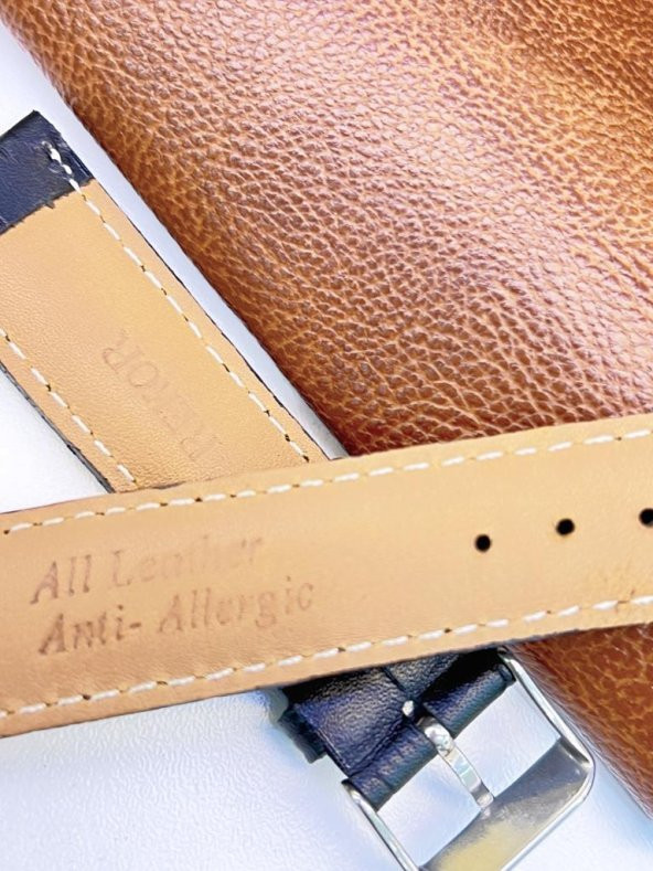 Nstime Hakiki Deri Anti Allergic 18mm Kahverengi Saat Kordonu - Resim 3