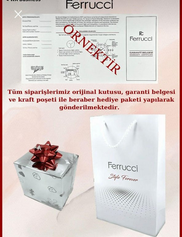 BLKT.2.244 Ferrucci Kadın Kol Saat 30 Mt Suya Dayanıklı Çelik Kordon Kararmaz Renk Atmaz+Bileklik - Resim 4