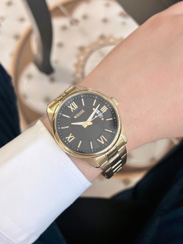 WWG207005 Wesse Çelik Kordon Kararmaz Renk Atmaz 5 Atm Suya Dayaknıklı Erkek Kol Saat - Resim 3