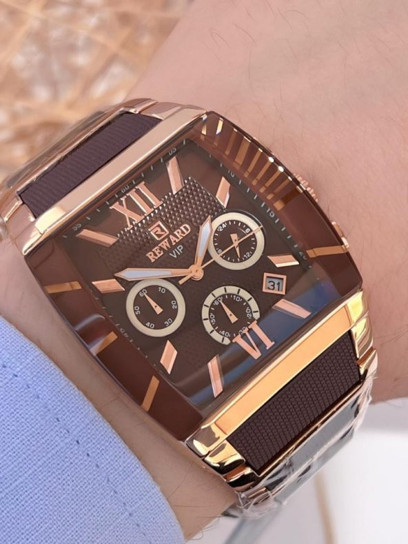 A141132 Reward  İyon Kaplama Kasa Deri Kordon 3 Atm Suya Dayaknıklı Erkek Kol Saati ürün görseli