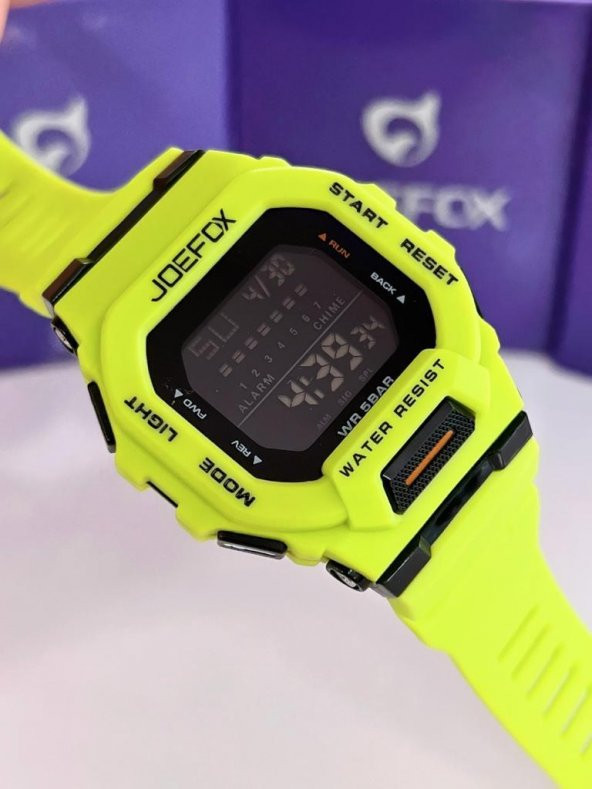Joe.439 Joefox Digital Alarmlı-Zemin Aydınlatma-Kronometreli Unisex 3Atm Suya Dayanıklı Kol Saati - 3