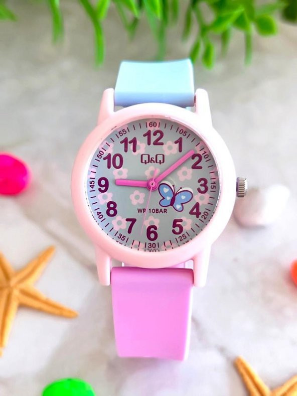 VR28S.AL Q&Q Silikon Kordonlu 10 Atm Su Geçirmez Unisex Çocuk Kol Saati - Resim 2