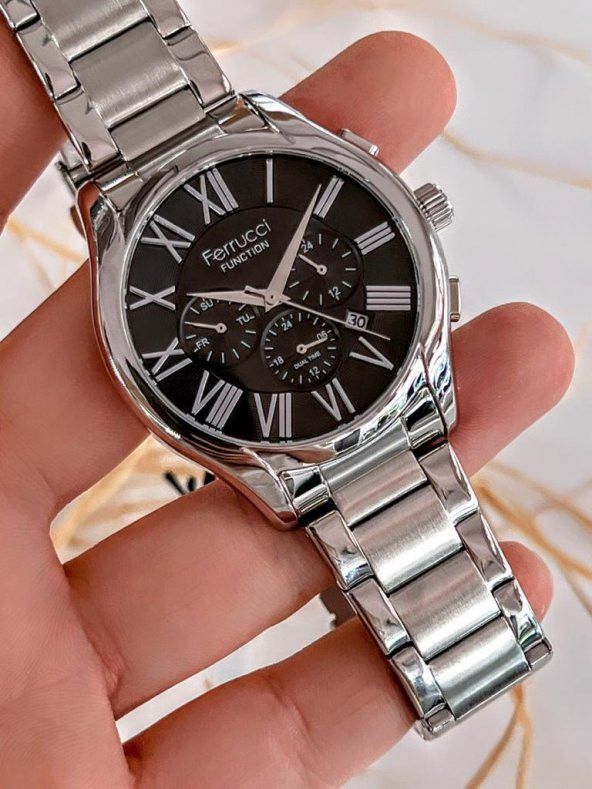 BLKT.2.569 Ferrucci Tüm Fonksiyonları Aktif 30 Mt Suya Dayanıklı Çelik Kordonlu Erkek Kol Saati - 2