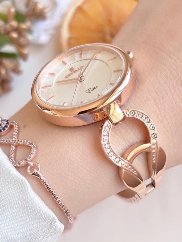 BLKT.2.616 Revello Elite Model Bronz/Rose Özel Renk 30 Mt Su Geçirmez+Bileklik Lady Wristwatch - 2