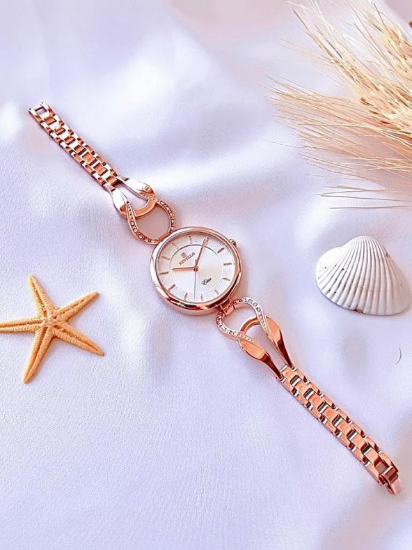 BLKT.2.616 Revello Elite Model Bronz/Rose Özel Renk 30 Mt Su Geçirmez+Bileklik Lady Wristwatch - 5