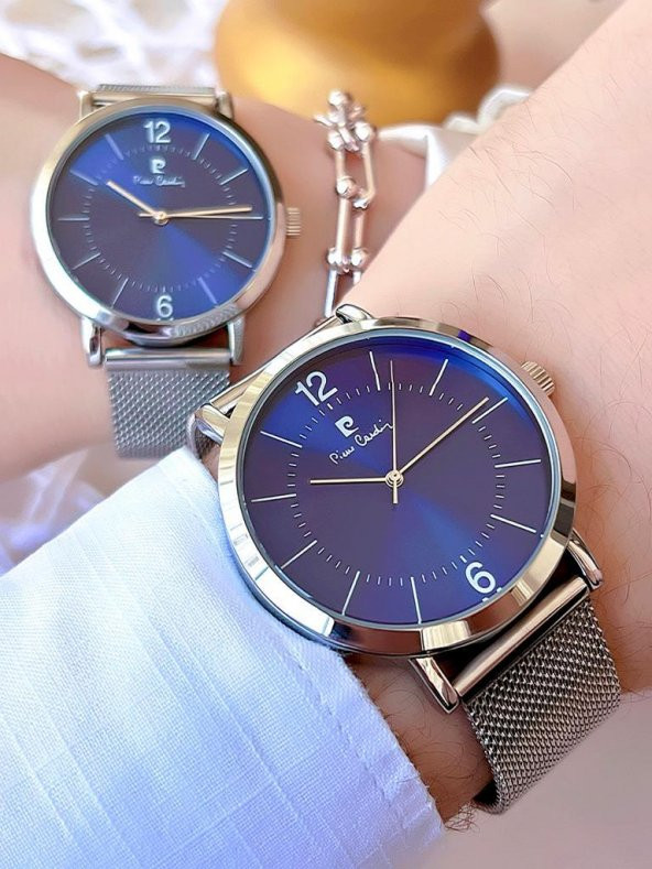 BLKT.2.620 Pierre Cardin Bay ve Bayan Çiftlere Özel Çelik Kordon Çift Kol Saati 30 Mt Su Gecirmez ürün görseli