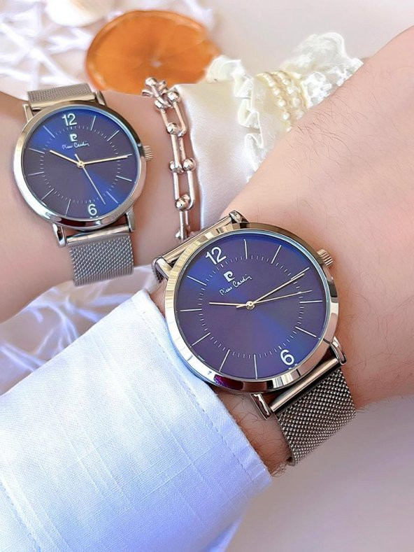 BLKT.2.620 Pierre Cardin Bay ve Bayan Çiftlere Özel Çelik Kordon Çift Kol Saati 30 Mt Su Gecirmez - Resim 2